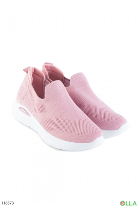 Women's pink textile sneakers