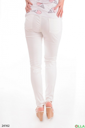 Женские брюки белого цвета