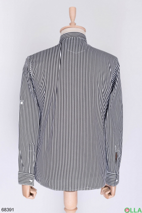 Men's black and white striped shirt