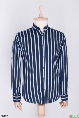 Men's blue and white striped shirt