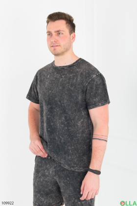 Чоловічий темно-сірий комплект із футболки та шорт