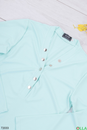 Women's turquoise blouse with studs