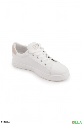 Жіночі білі кросівки із еко-шкіри
