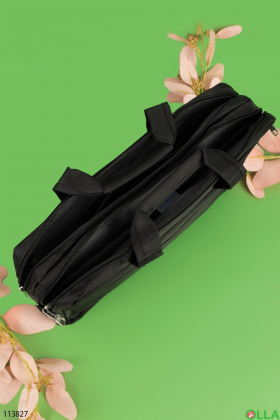Black textile laptop bag