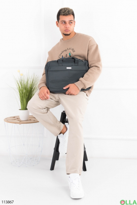 Сіра сумка з текстилю для ноутбука