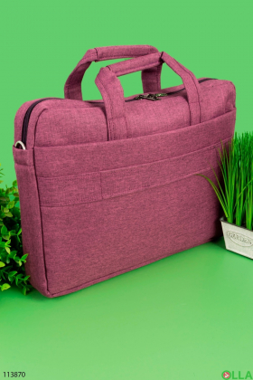 Бордова сумка з текстилю для ноутбука