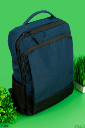 Чоловічий синій рюкзак з текстилю.