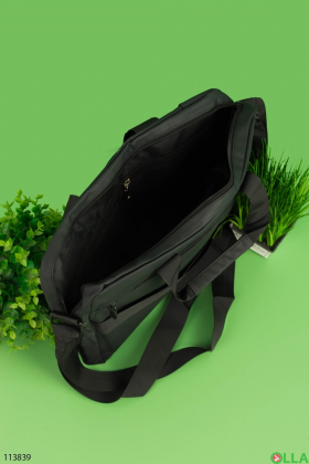 Чорна сумка з текстилю для ноутбука