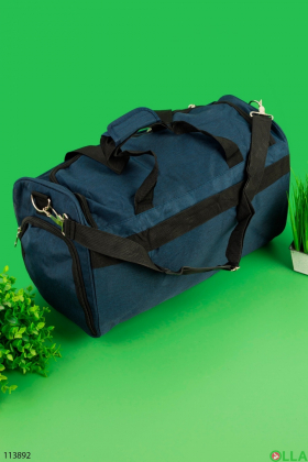 Blue textile travel bag