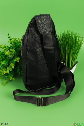 Men's black eco-leather bag