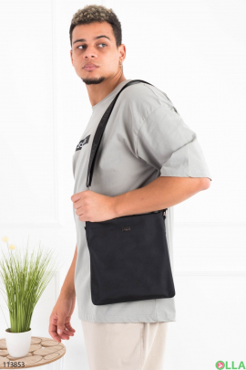 Men's black textile bag