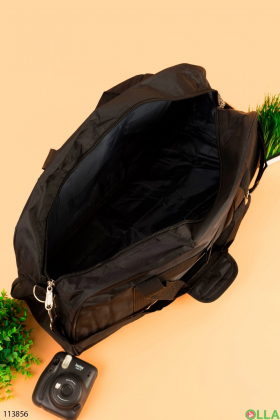 Black textile travel bag