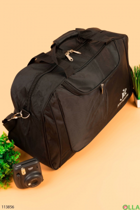 Black textile travel bag