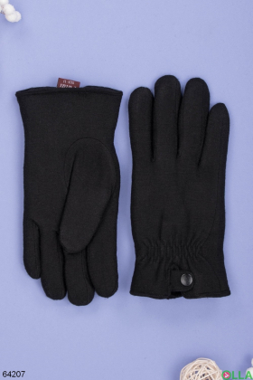 Чоловічі зимові чорні рукавички
