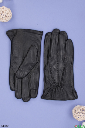Мужские зимние черные перчатки