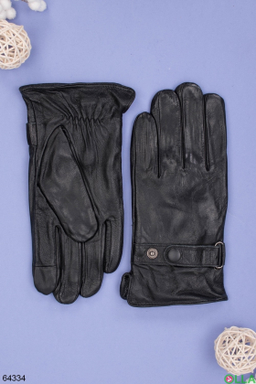 Чоловічі зимові чорні рукавички