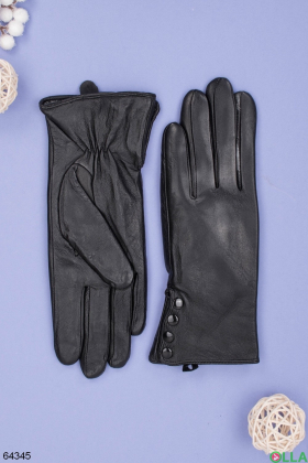 Жіночі зимові чорні рукавички