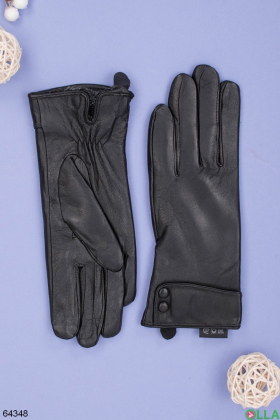 Жіночі зимові чорні рукавички