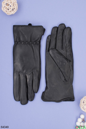 Женские зимние черные перчатки