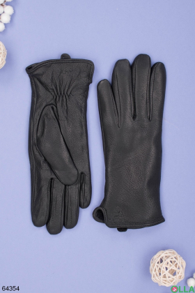 Женские зимние черные перчатки на меху