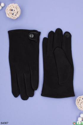 Мужские зимние черные перчатки