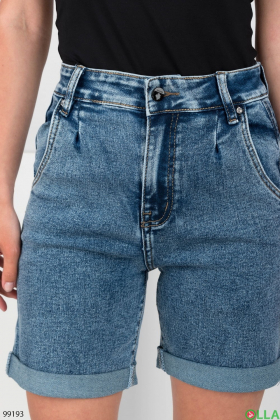 Жіночі сині джинсові шорти