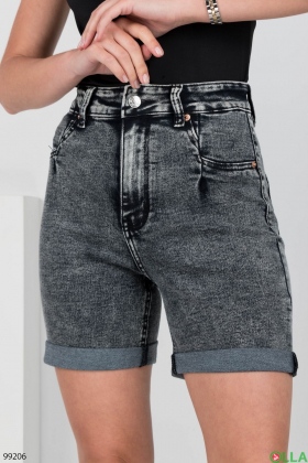 Women's gray denim shorts
