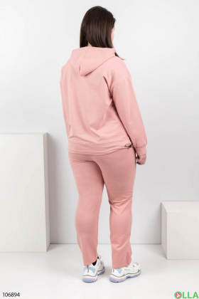 Женский светло-розовый спортивный костюм батал