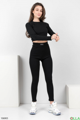 Женский черный спортивный костюм батал