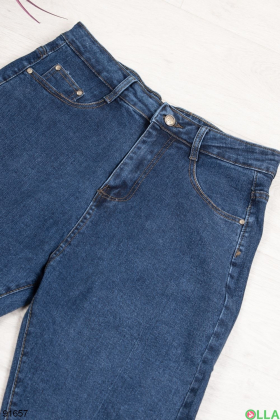 Жіночі сині джинси з ременем