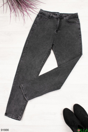 Жіночі темно-сірі джинси з ременем