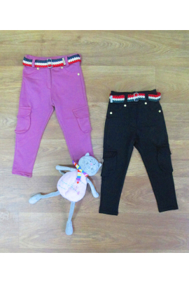 Штаны для девочки с карманами турецкие MARKAM PINK коттон 