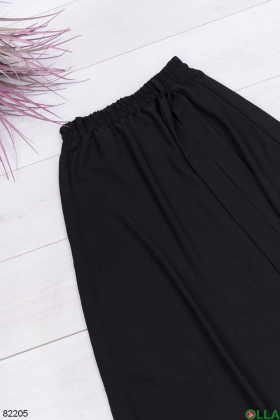 Женская черная юбка с поясом