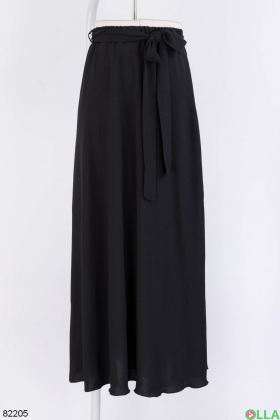 Женская черная юбка с поясом