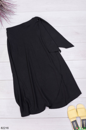 Женская черная юбка с завязками