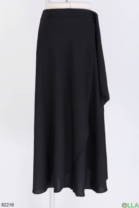 Женская черная юбка с завязками