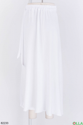 Женская белая юбка с завязками