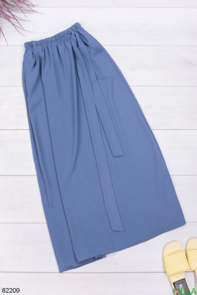 Женская синяя юбка с поясом