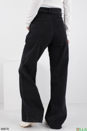 Жіночі темно-сірі джинси-палаццо
