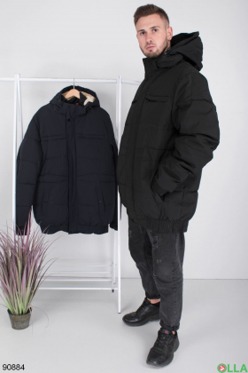 Чоловіча зимова чорна куртка