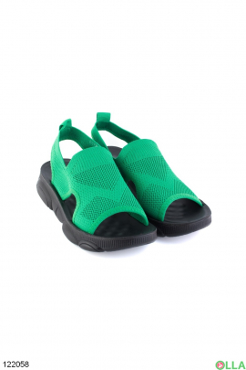 Women's green low-top sandals