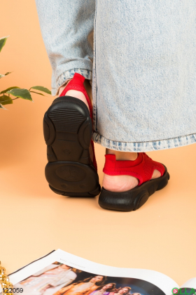 Women's red low-top sandals