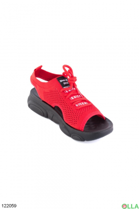 Women's red low-top sandals