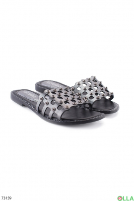 Women's Metallic Beaded Slippers