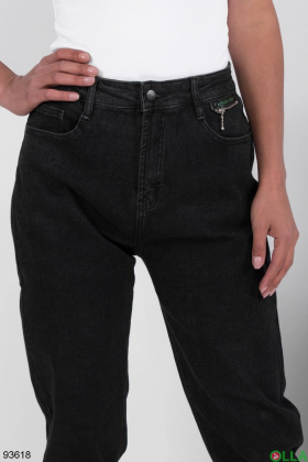 Жіночі чорні джинси на флісі