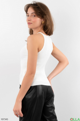Women's white knitted tank top