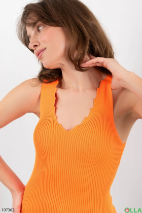 Women's orange jersey tank top