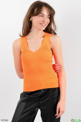 Women's orange jersey tank top