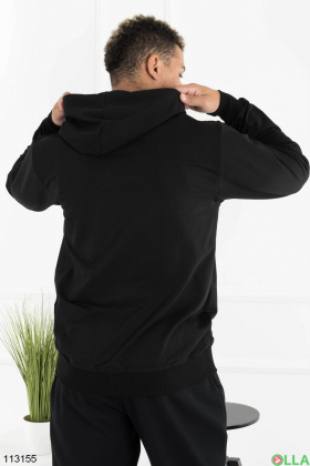 Men's black zipped hoodie