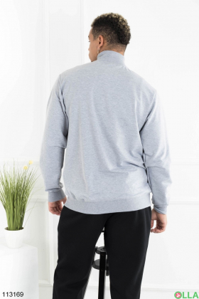 Men's light gray zipped hoodie